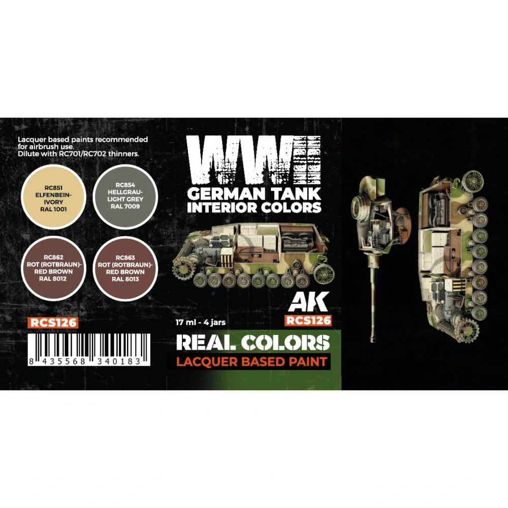 AK WWII German Tank Interior Colors set (4x 17ml)