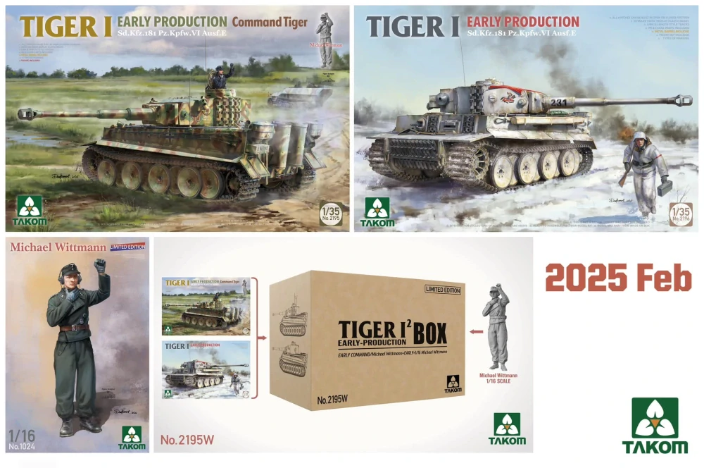 Takom TIGER I² early production Box & 1:16 Wittmann 1/35