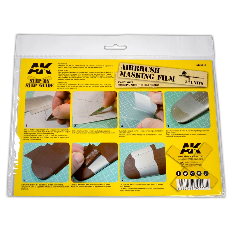AK Airbrushing Masking Film (2 units) - 2ks / Maskovací čirý PVC film A4 arch rastr