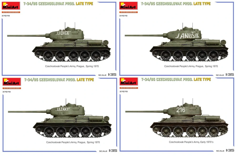 MiniArt T-34-85 Czechoslovak Prod. Late Type (ČR) 1/35