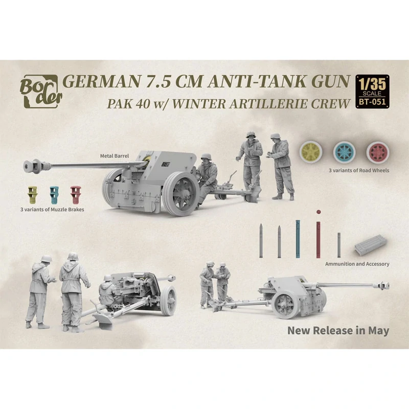 Border Model German 7,5cm Pak40 AT gun 1/35