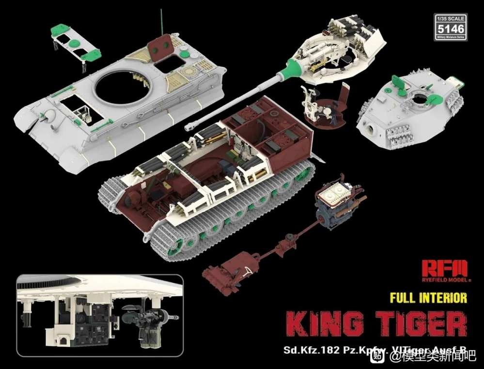 RFM Sd.Kfz.182 Pz.Kpfw. VI Tiger Ausf.B "King Tiger" with full interior 1/35