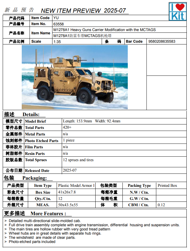 I Love Kit M1278A1 Heavy Guns Carrier Modification with the MCTAGS 1/35