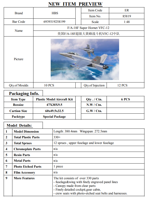Hobby Boss F/A-18F Super Hornet VFC-12 1/48