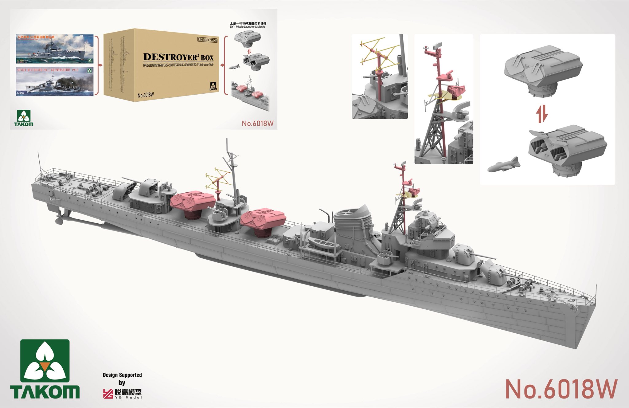 Takom Destroyers² Box - Anshan Class + Soviet PR.7+Bonus 1/350