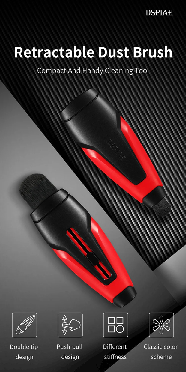 DSPIAE Retractable Dust Brush (Double Head) / Protiprachový štětec na čištění modelů - oboustraný
