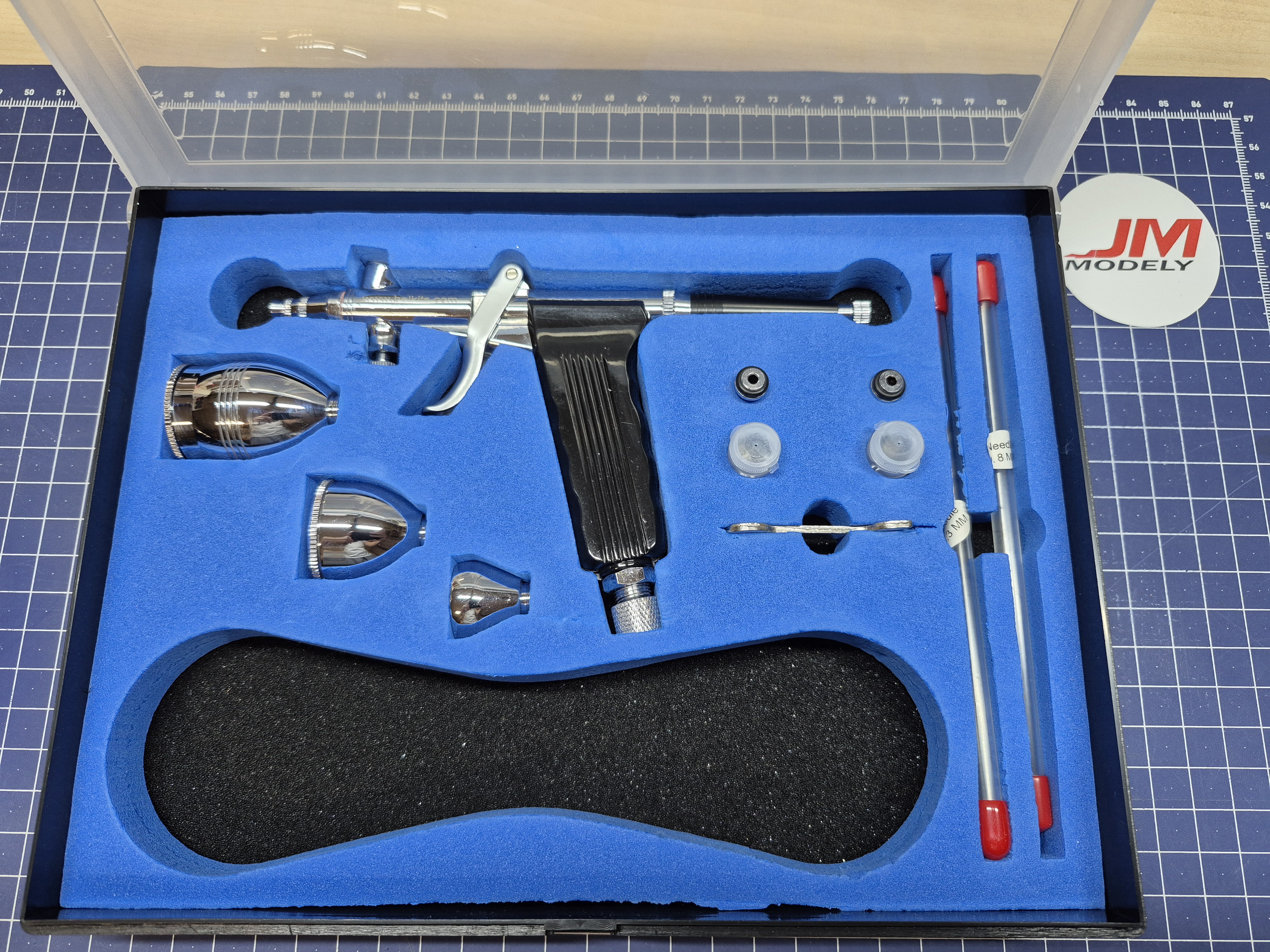 Belkits Gravity Feed Double Action Airbrush Set 0.3mm + 0.5mm + 0.8mm (Trigger type) / Testovací kus