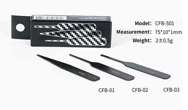 DSPIAE CFB-S01 Set destiček z uhlíkových vláken 3v1 pro samolepící brusný papír