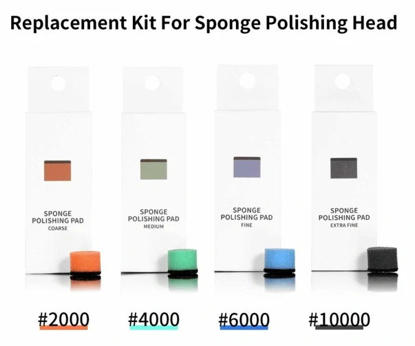 DSPIAE Sponge Polishing Set (1 + 8 pcs) / Set hřídelky a leštících houbiček (dřík 3mm)