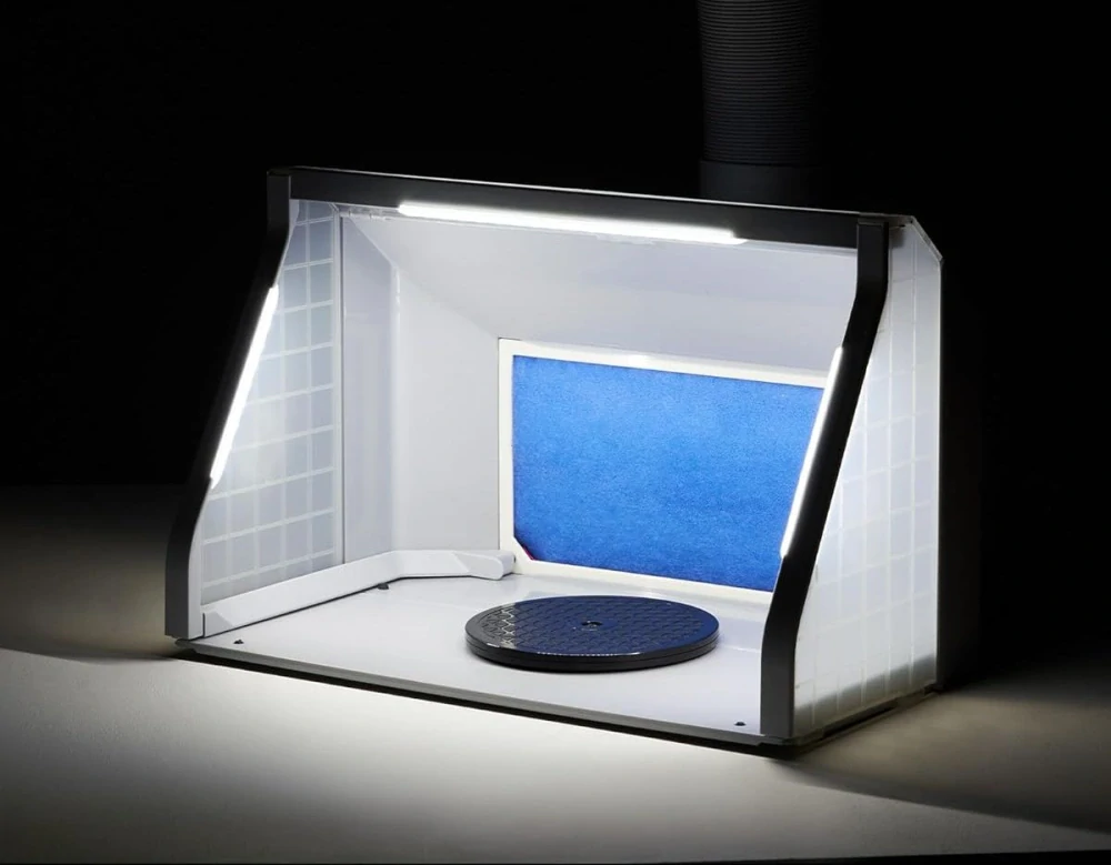Stříkací filtrační box pro Airbrush 55cm - 9m3/min + LED + Ext. hadice