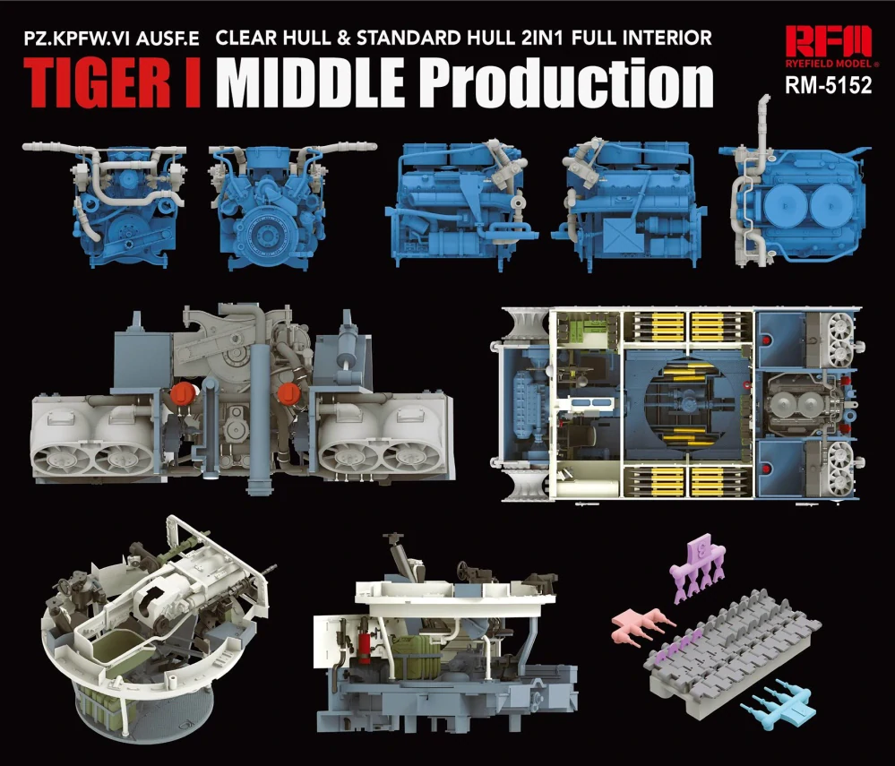 RFM Tiger I Mid-Production Transparent Turret with FULL INTERIOR 1/35
