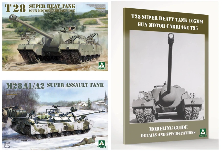 Takom T28² Box - T28 + M28A1/A2 + Modelling Guide 1/35