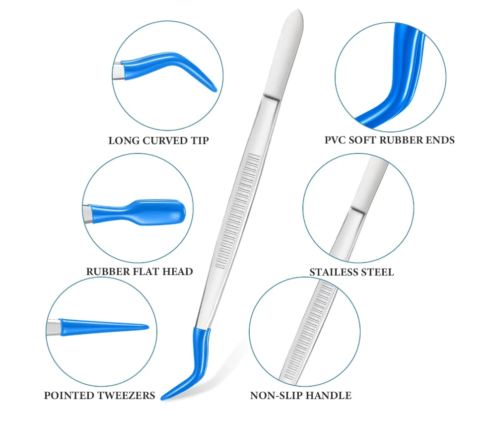 Set protiskluzových pinzet (pogumované) 3v1