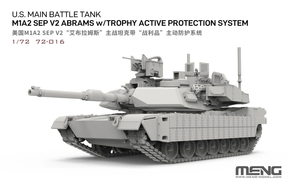 MENG U.S. Main Battle Tank M1A2 SEP V2 Abrams w/Trophy Active Protection System 1/72 (Předobjednávka říjen)