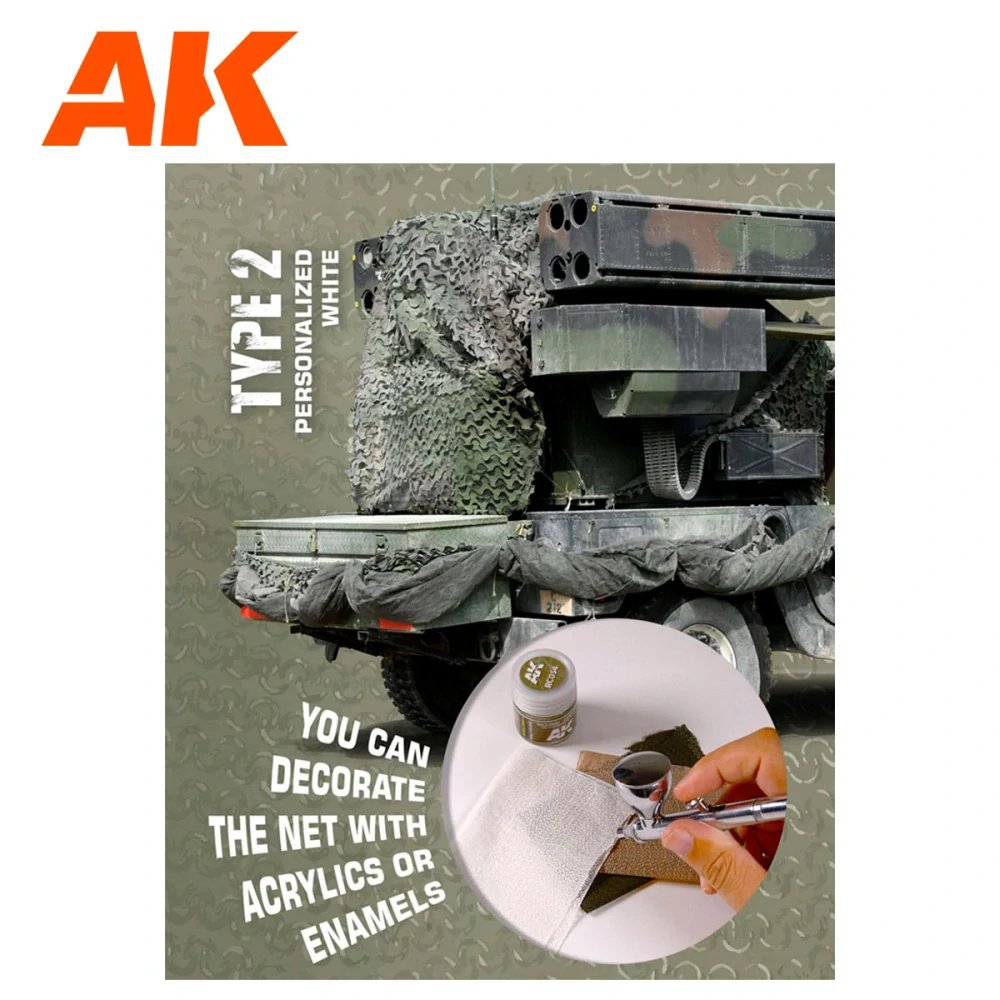 AK Camouflage Net Personalized White Type 2 / Maskovací síť