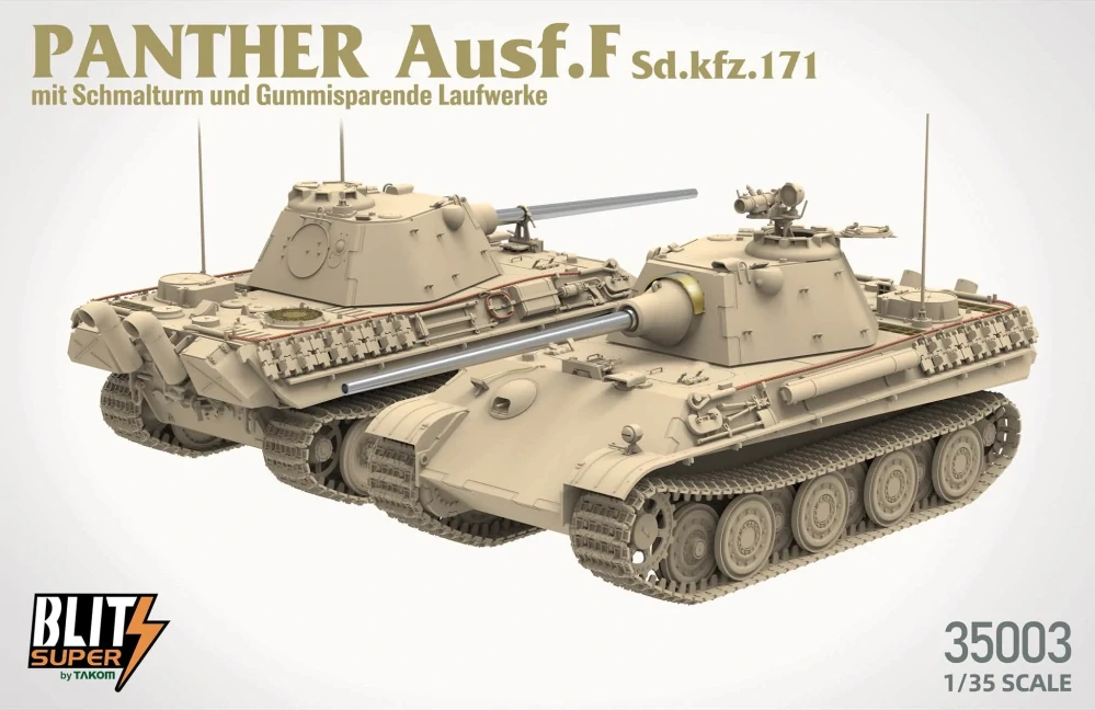 Takom Panther Ausf.F Schmalturm, gummispar. Laufrollen - Super Blitz 1/35 (Předobjednávka listopad)