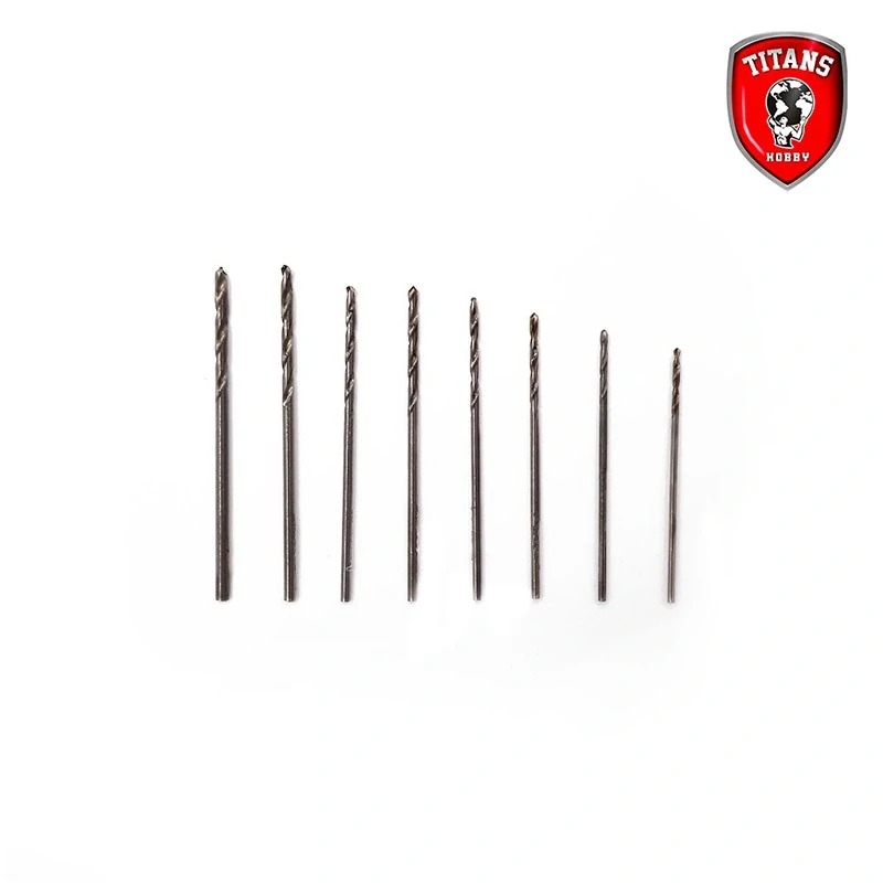 Titans Set #2 of 8 modelling drill bits (0,8 - 1,5 mm) / Set minivrtáků 8v1