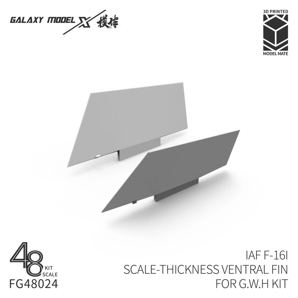 Galaxy-Model Lockheed Martin F-16I Sufa - IAF Scale-Thickness Ventral Fin (for GWH Kits) 1/48
