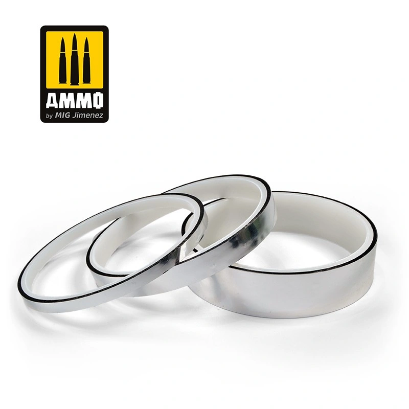 Ammo Mig CHROME TAPE 10 mm x 10 m (0.39 in x 32.8 ft) / Samolepící chromová páska