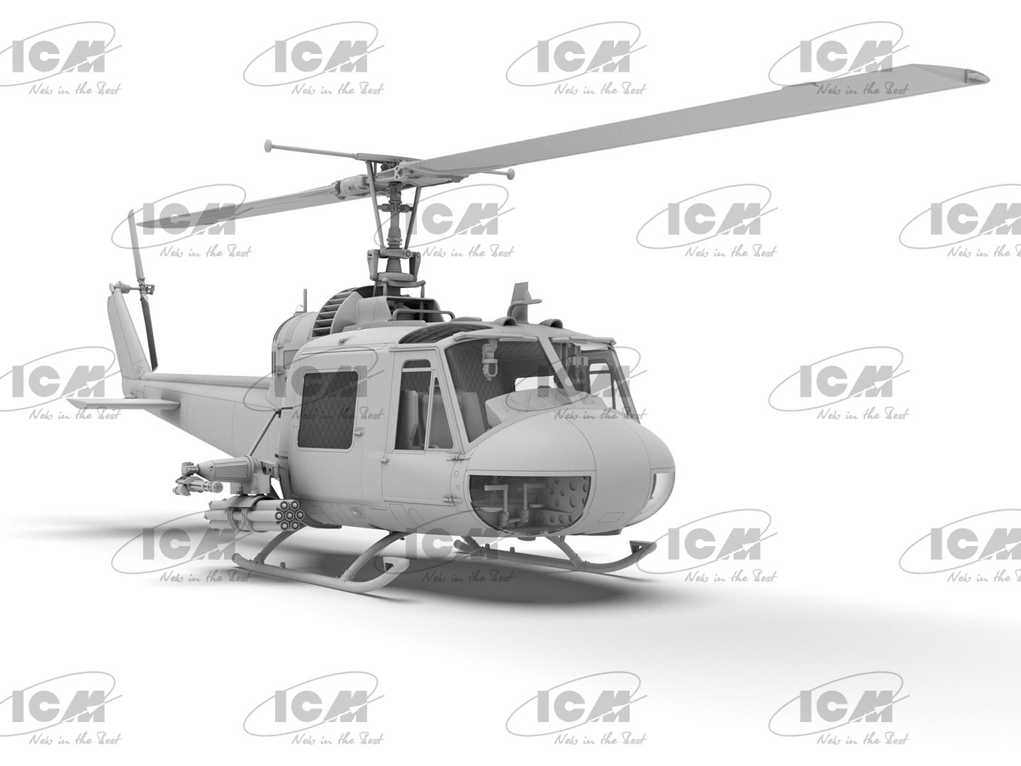 ICM UH-1C Huey Gunship, US Attack Helicopter (100% new moulds) 1/48 (Předobjednávka listopad/prosinec)