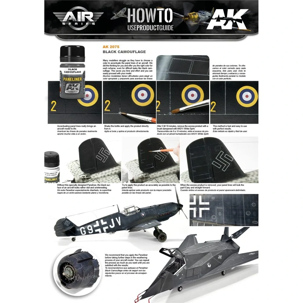 AK Paneliner for Black Camouflage - 35ml / Paneliner pro tmavé kamufláže