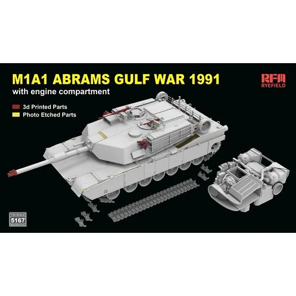 RFM M1A1 Abrams Gulf War 1991, w/engine compartment 1/35 (Předobjednávka prosinec/leden)