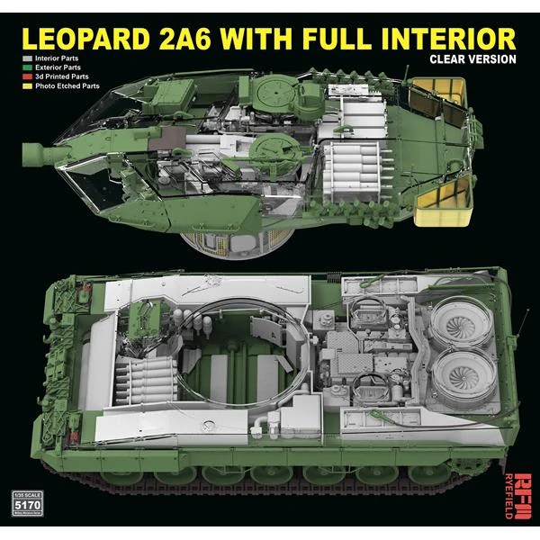 RFM Leopard 2 A6 MBT w/ FULL INTERIOR - clear edition 1/35 (Předobjednávka prosinec/leden)