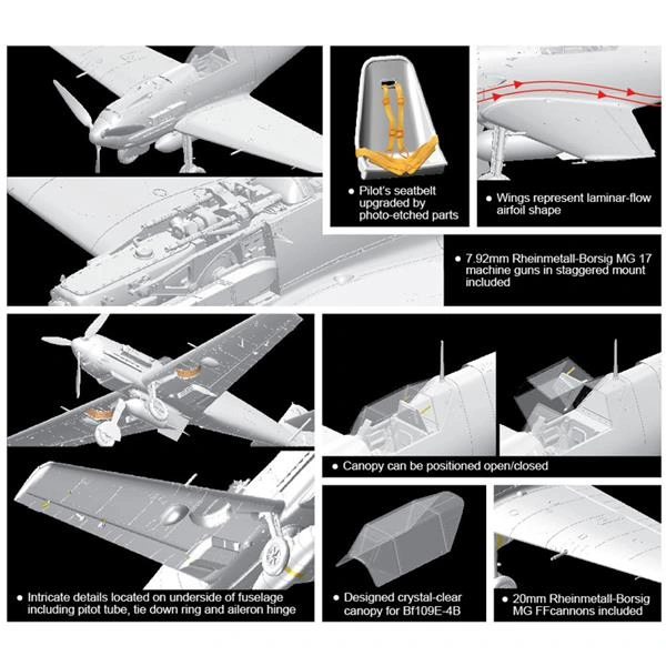 DRAMi Messerschmitt Bf 109 E-4B 1/32 (Předobjednávka listopad/prosinec)