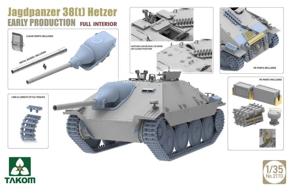 Takom Jagdpanzer 38(t) Hetzer EARLY Full Interior 1/35