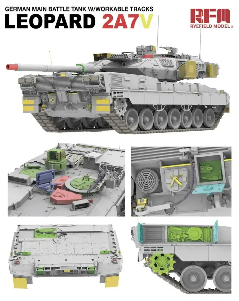 RFM German Main Battle Tank Leopard 2A7V W/Workable Tracks 1/35
