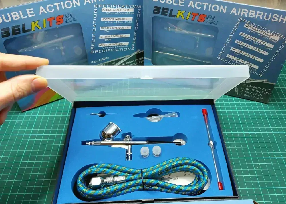 Belkits Double Action Airbrush Set 0.2mm + 0.3mm + 0.5mm