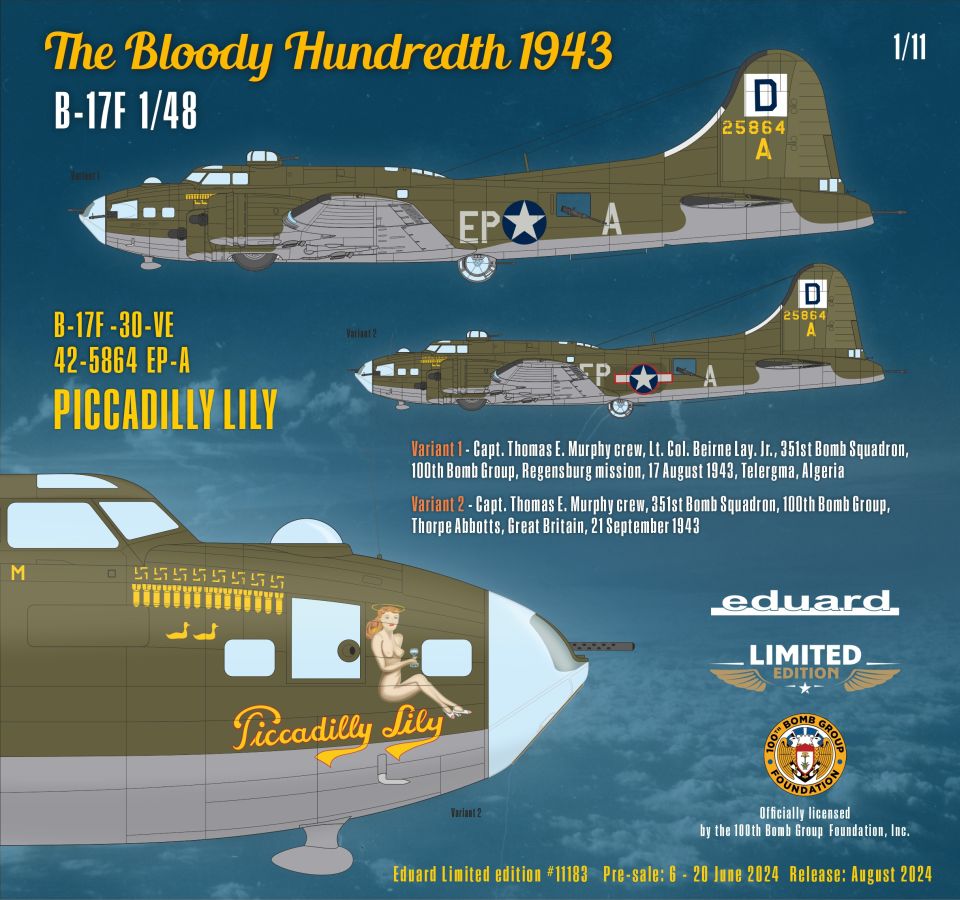 Eduard B-17F The Bloody Hundredth 1943 Limited! 1/48