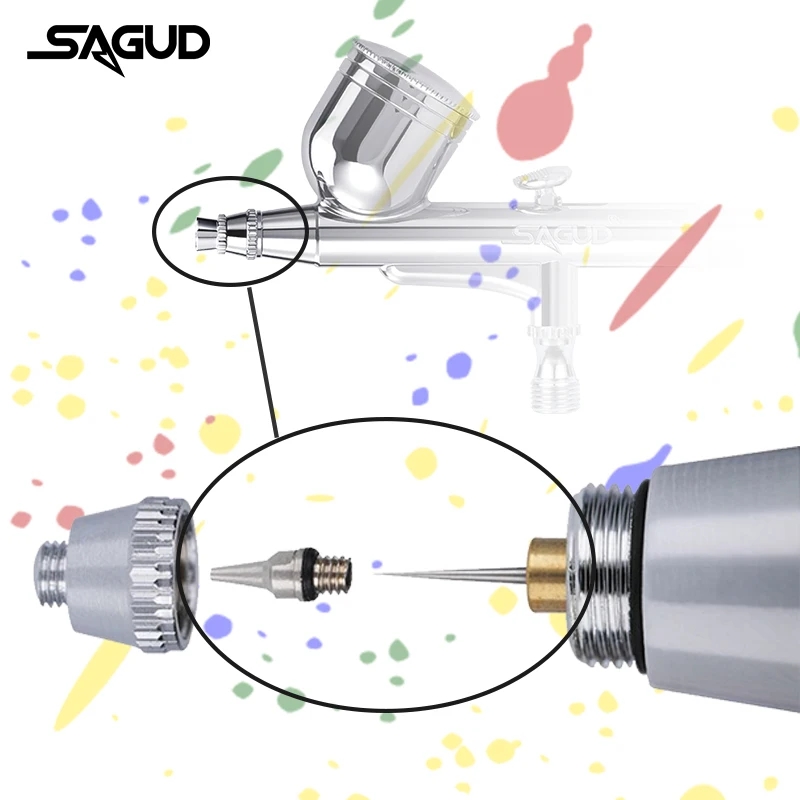Přestavbový (náhradní) set pro airbrush pistole Sagud - Tryska + Jehla 0,3mm