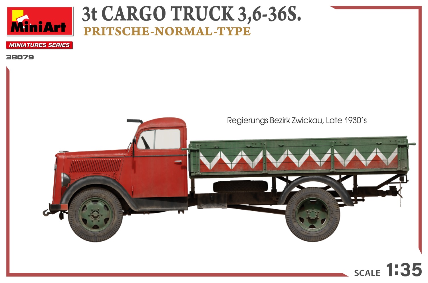 MiniArt 3t Cargo Truck 3,6-36S. Pritsche-Normal-Type 1/35