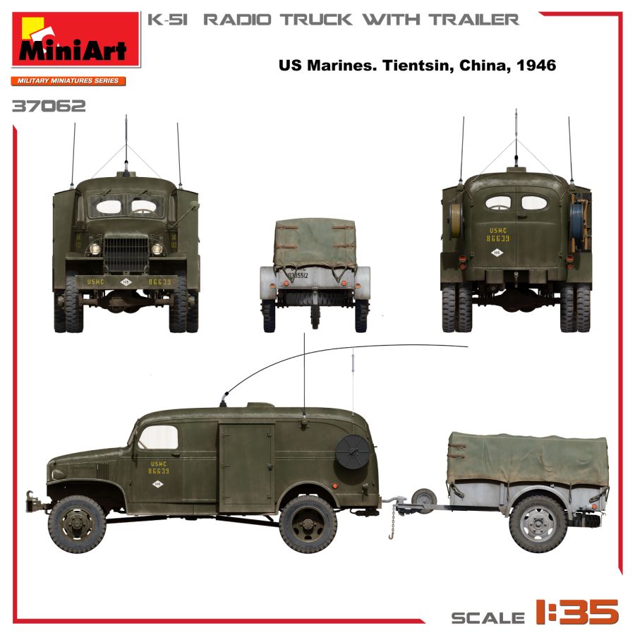MiniArt K-51 Radio Truck w/ Trailer 1/35
