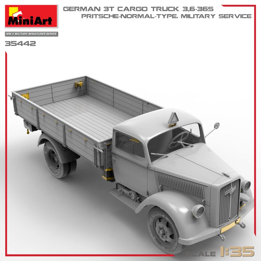 MiniArt German 3t Cargo Truck 3,6-36S. Pritsche-Normal-Type. Military Service 1/35