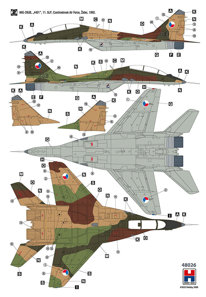 Hobby 2000 MiG-29UB Czech & Slovak Air Force (ČR) 1/48