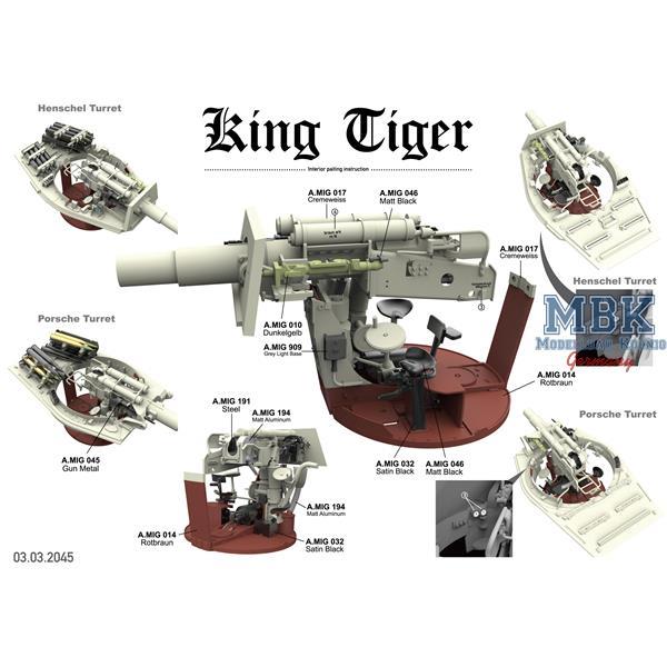 Takom King Tiger Porsche Turret w/Zimmerit - INTERIOR 1/35
