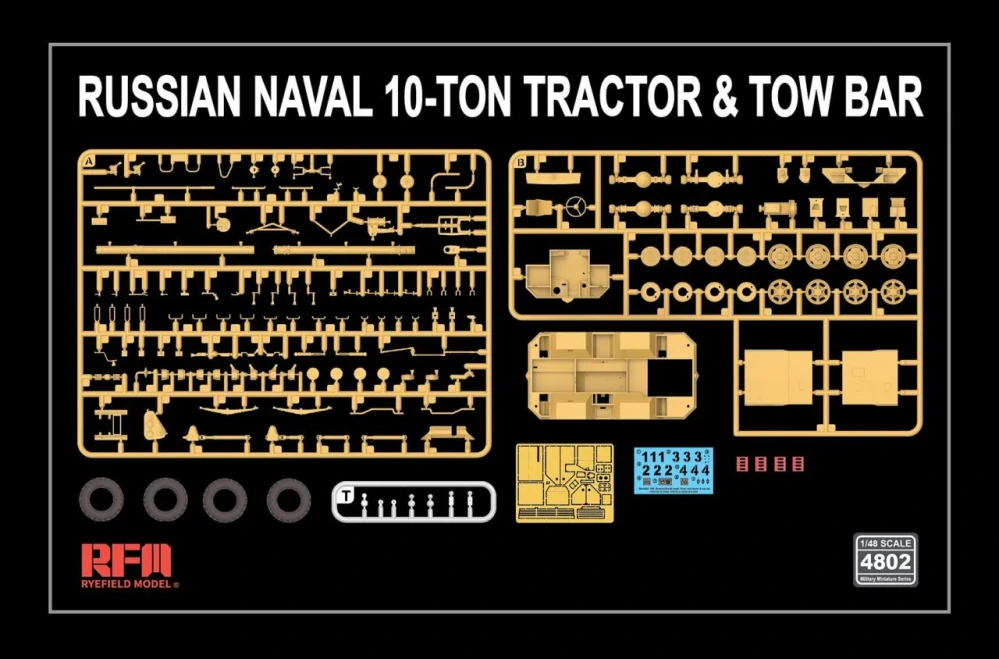 RFM Russian Naval 10-Ton Tractor & Tow Bar 1/48
