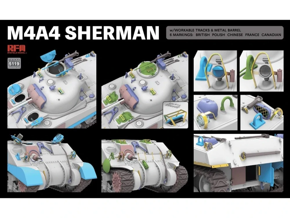 RFM M4 A4 Sherman with workable tracks 1/35