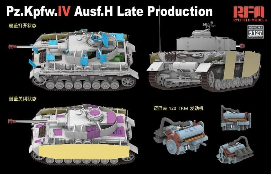 RFM Pz.Kpfw.IV Ausf.H Late Production w/workable tracks 1/35