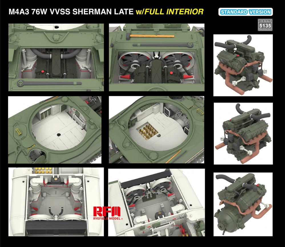 RFM M4A3 76W VVSS Sherman late STANDARD full interior 1/35