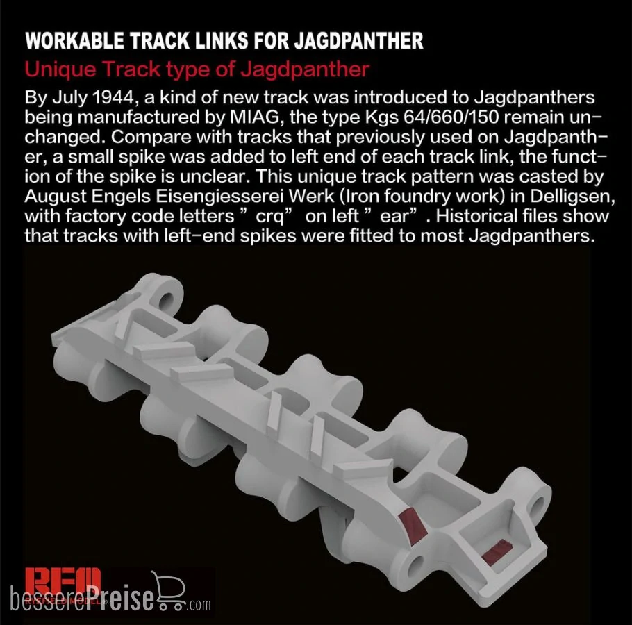 RFM Workable Track Links for Jagdpanther Ausf.G2 - pohyblivé pásy 1/35