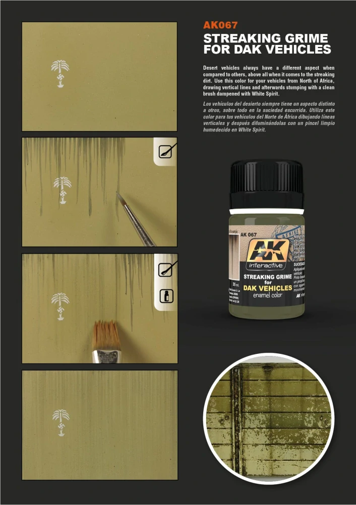 AK Streaking Grime for DAK Vehicles - 35ml / Pro vozidla Afrika Korps