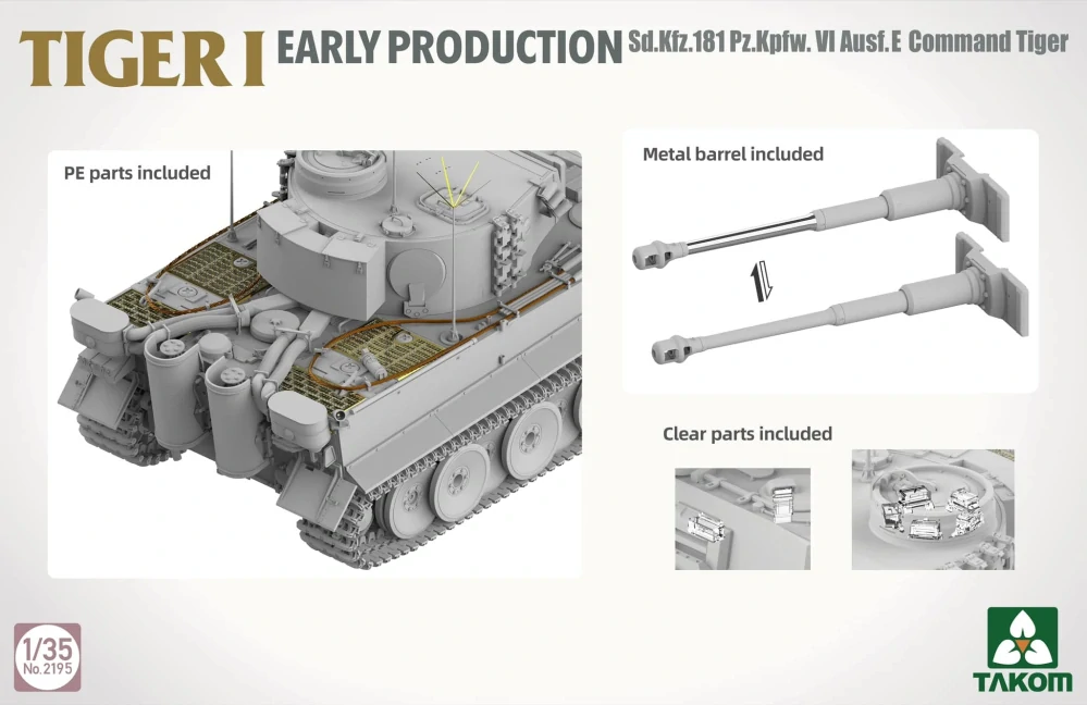 Takom TIGER I early prod. Pz.Kpfw.VI Ausf. E Command (+ Figurka M. Wittmanna!) 1/35