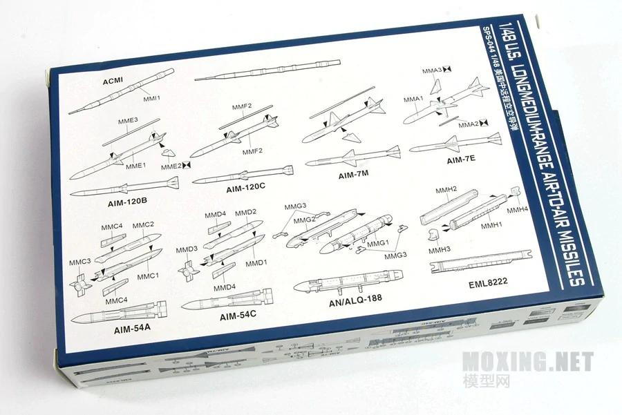 MENG U.S. Long/Medium-Range Air-to-Air Missiles / Zbraňový set 1/48