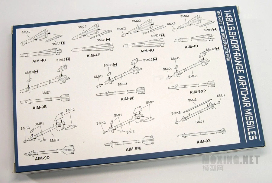MENG U.S. Short-range Air-to-air Missiles  / Zbraňový set 1/48