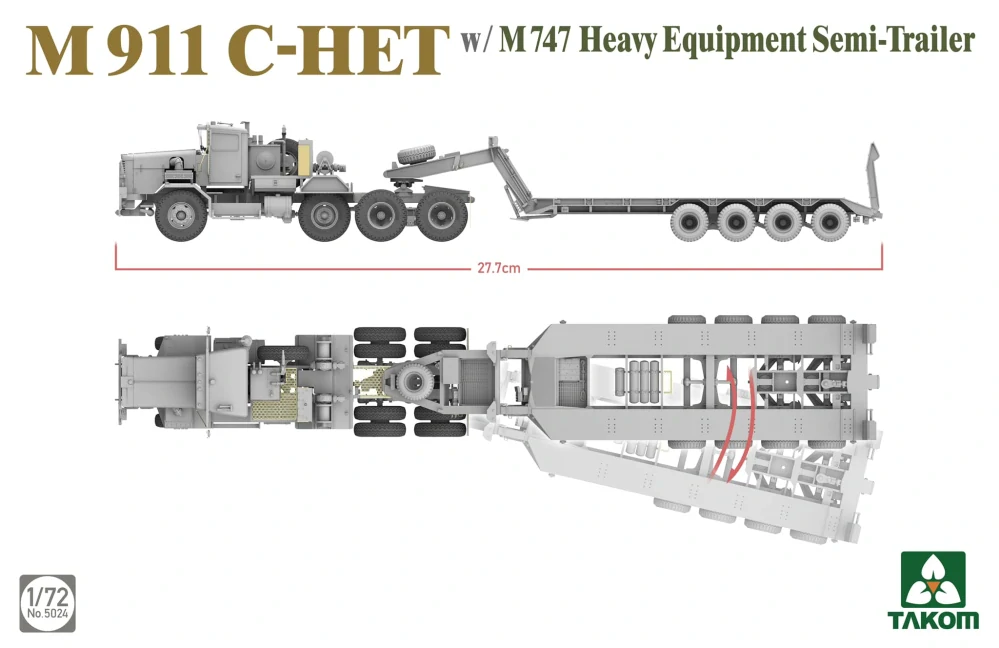 Takom M911 C-HET w/M747 Heavy Equipment Semi-Trailer 1/72