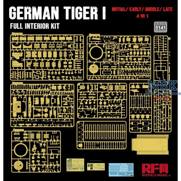 RFM Tiger I interior kit: Initial/ Early/ Mid/ Late 4v1 (without tank kit) 1/35