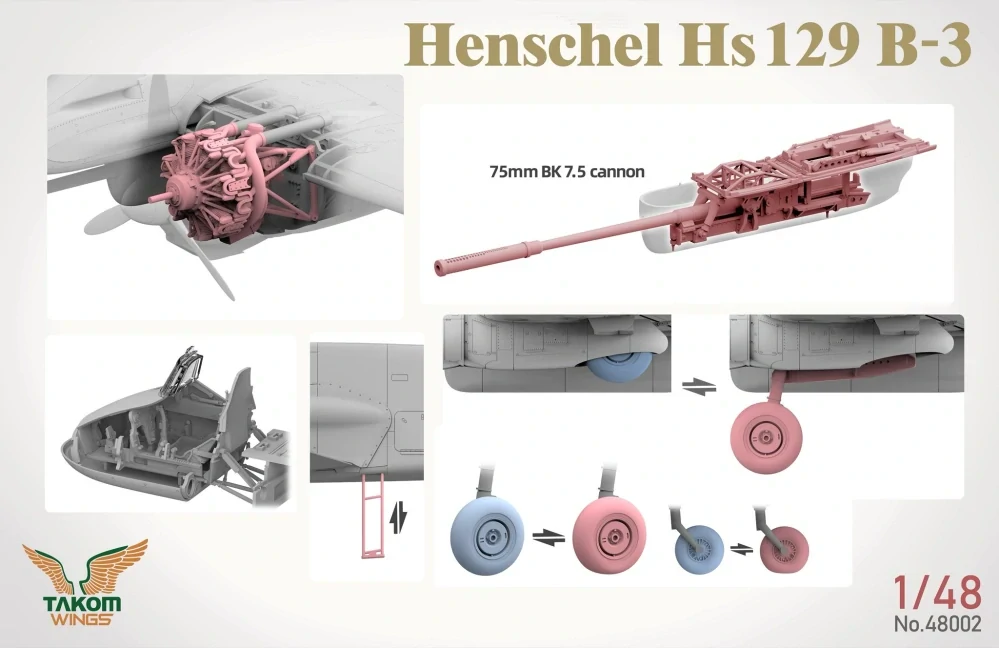 Takom Henschel Hs 129 B-3 with INTERIOR 1/48